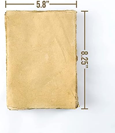 נייר קצה מעוטר בעבודת יד וינטג 'ריק | 75 גיליונות של ניירות כותנה ממוחזרים, סדין מושלם לכל כרטיסי נייר בצבעי מים בינוניים,